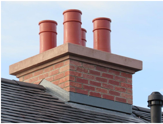 Cast Composite Bricks and Stone Chimney Copes