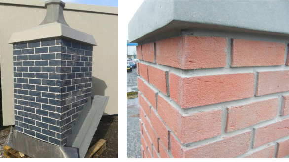 Cast Composite Bricks and Stone Chimney Copes